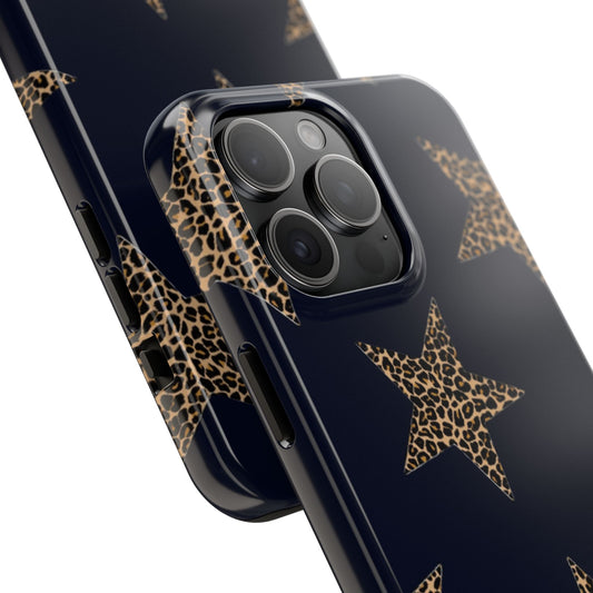 Navy Leopard Star Phone Case