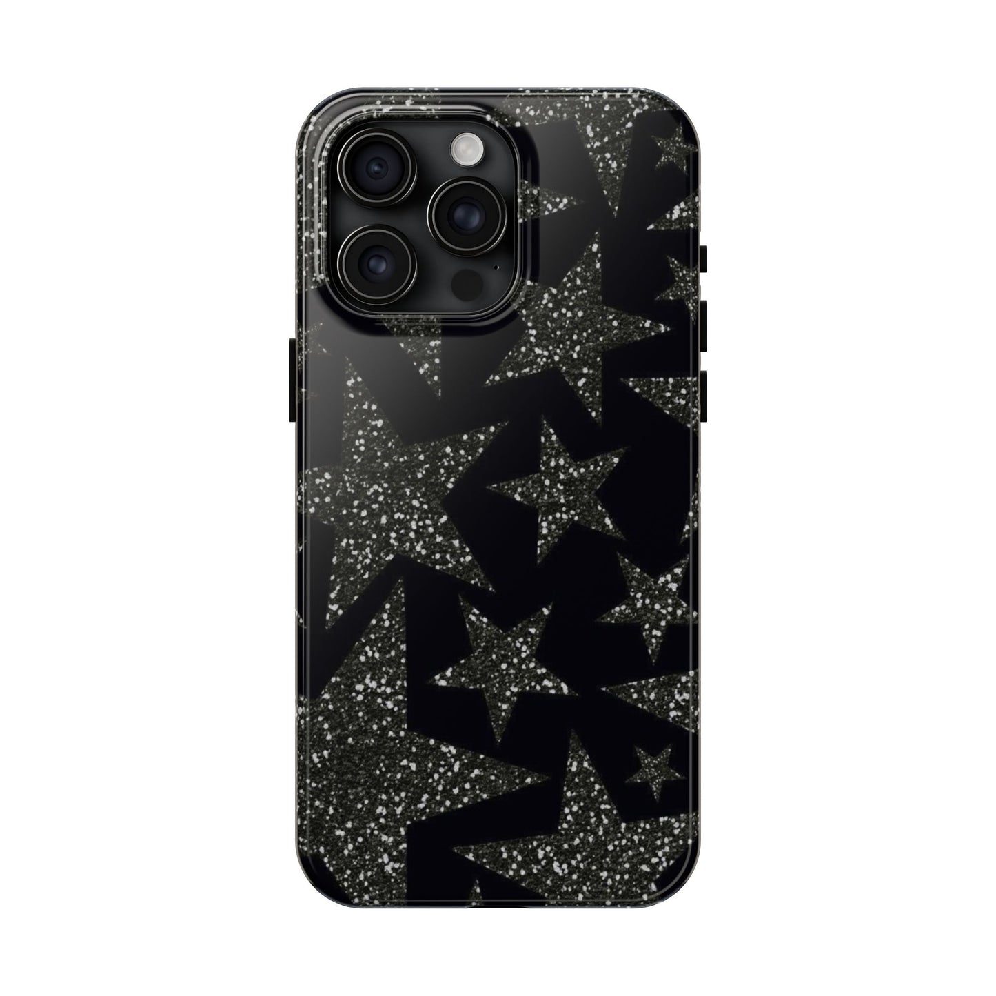 Black Glittering Star Phone Case