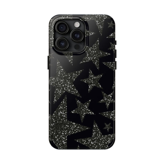 Black Glittering Star Phone Case