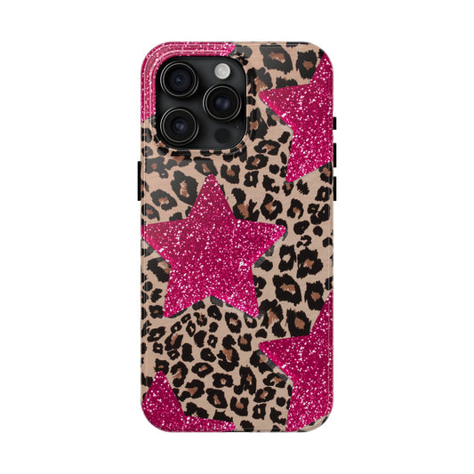 Pink Stars leopard Phone Case