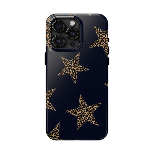 Navy Leopard Star Phone Case