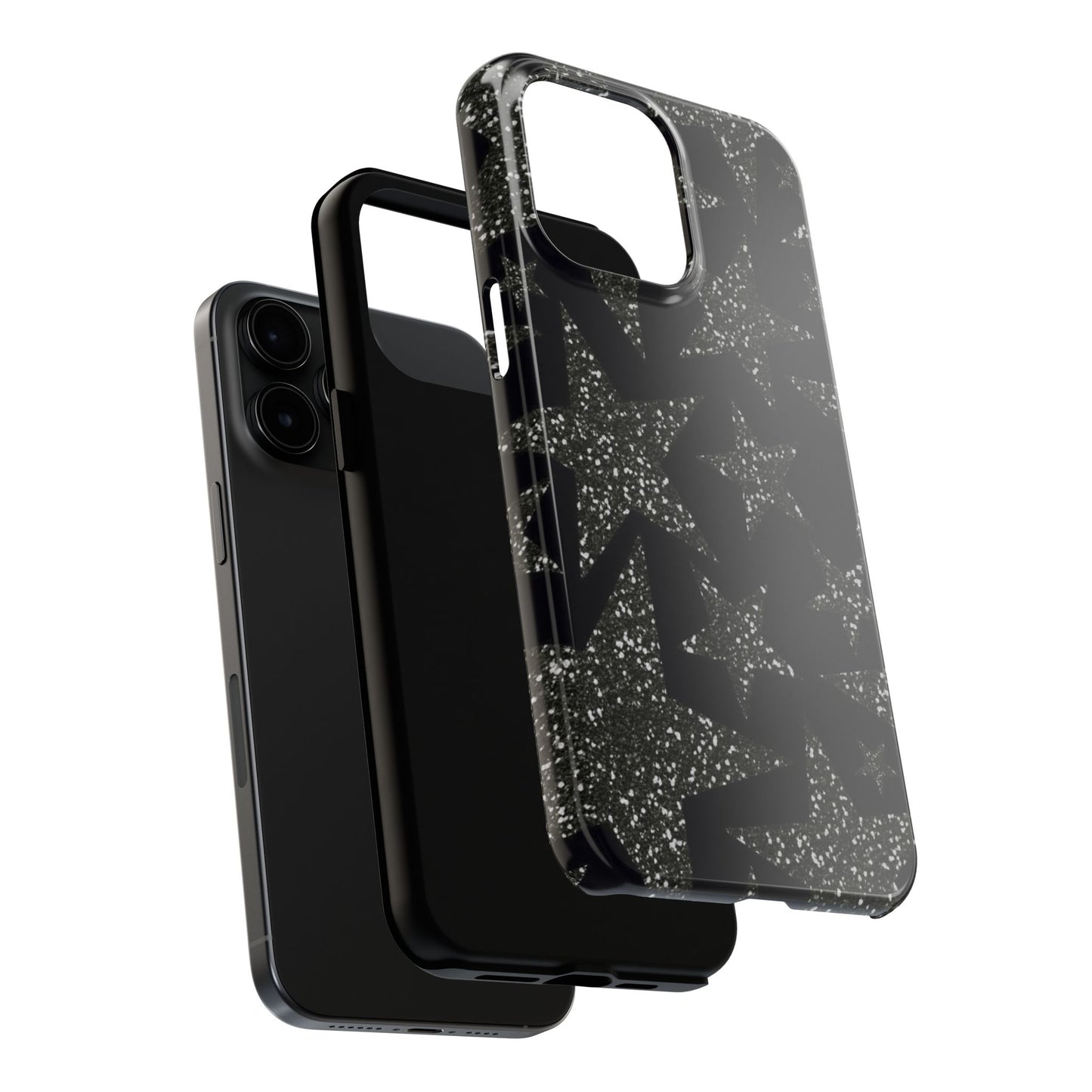 Black Glittering Star Phone Case