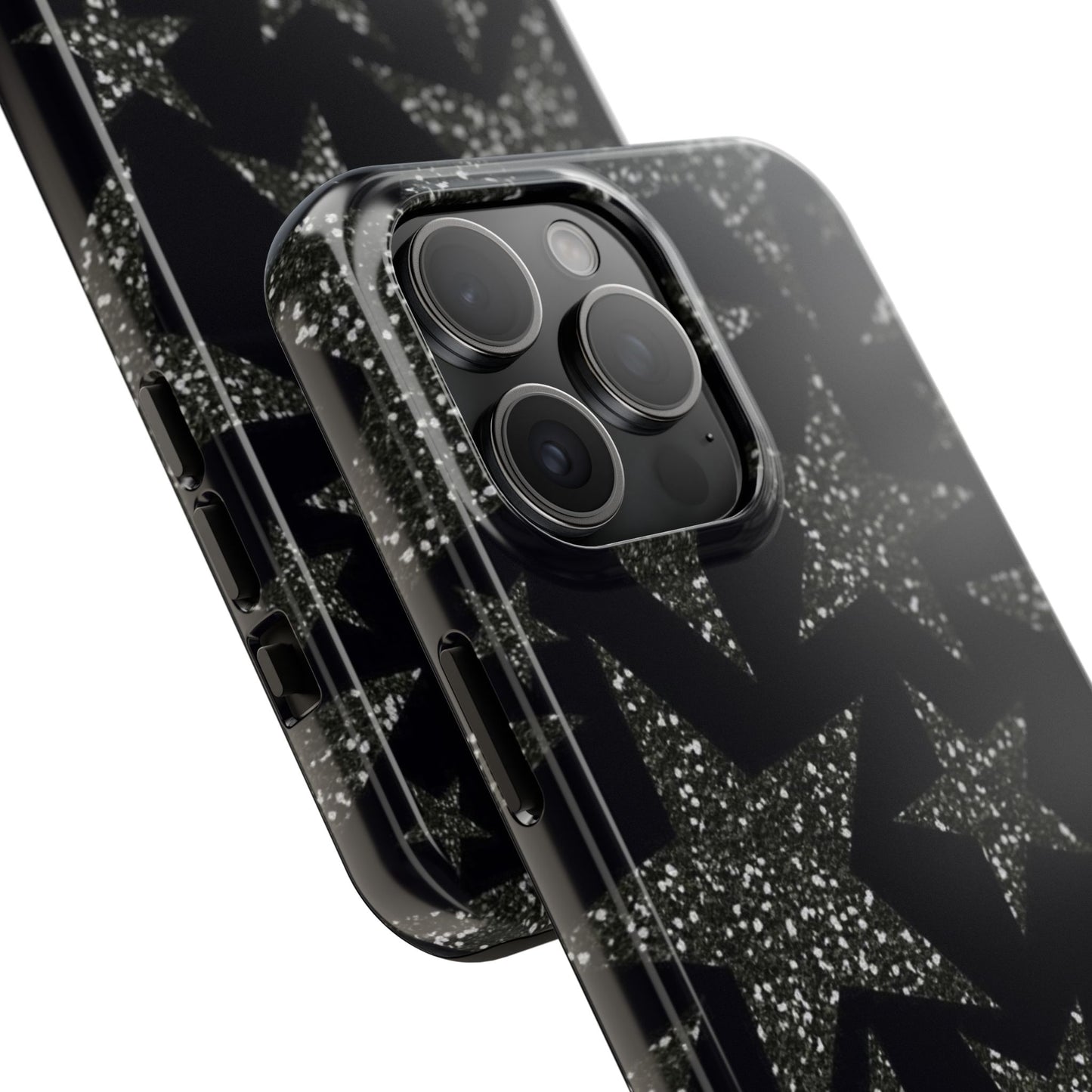Black Glittering Star Phone Case