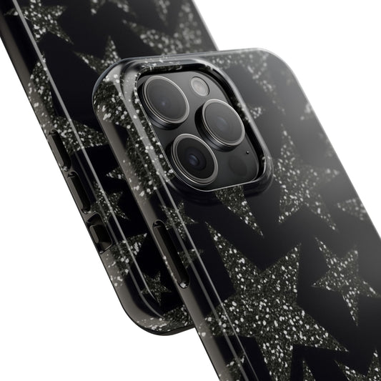 Black Glittering Star Phone Case