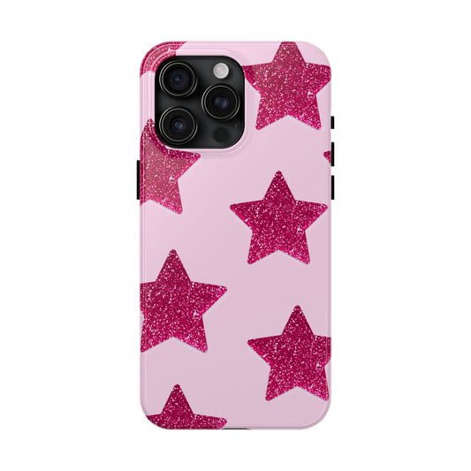 Glitter Pink Star Phone Case